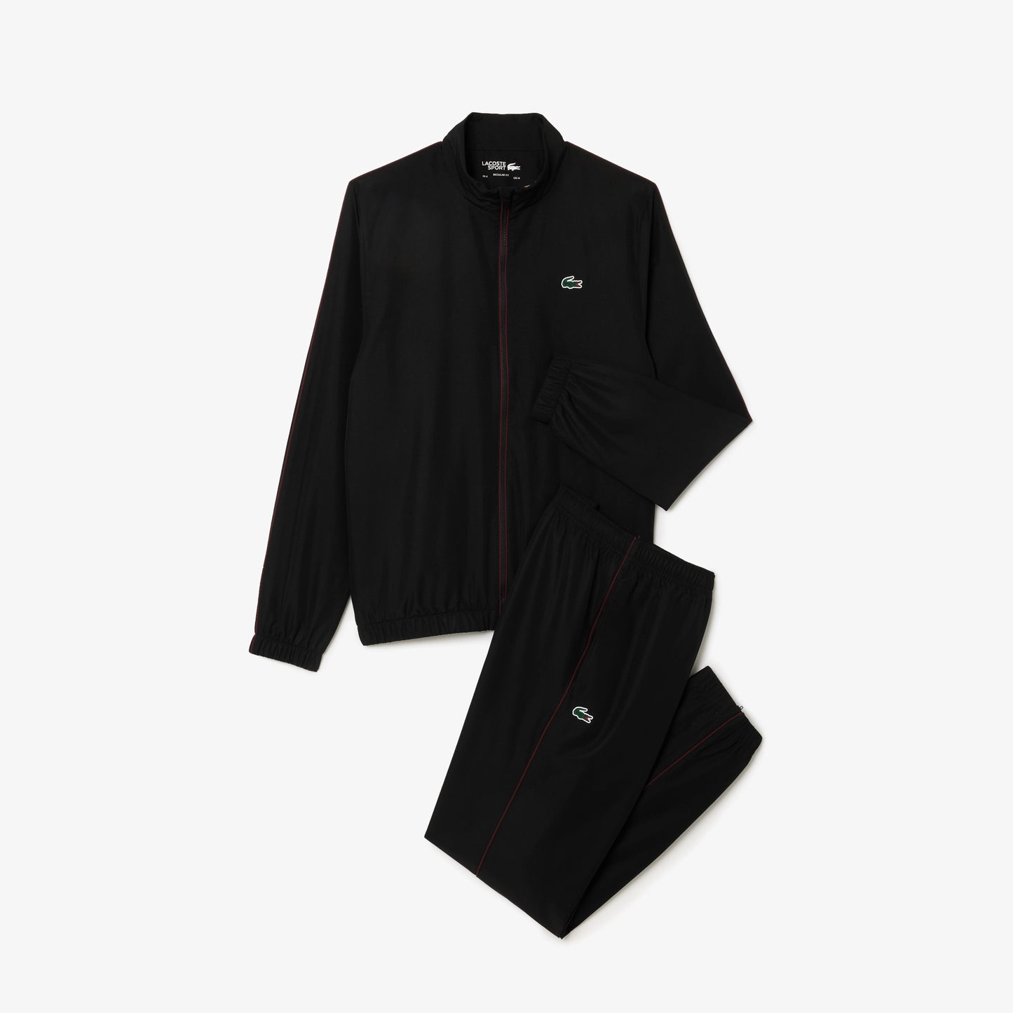Lacoste - Diamand Tafzijden Trainingspak Black/Burgundy