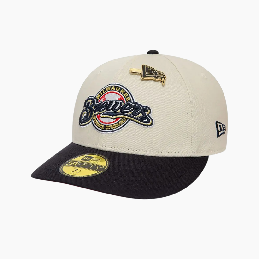 New Era - 59Fifty Pin Milwaukee Brewers Cap Cream/Navy